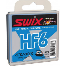 "Swix" Высокофторовый парафин, синий HF6X BLUE -5/-10C 40g.